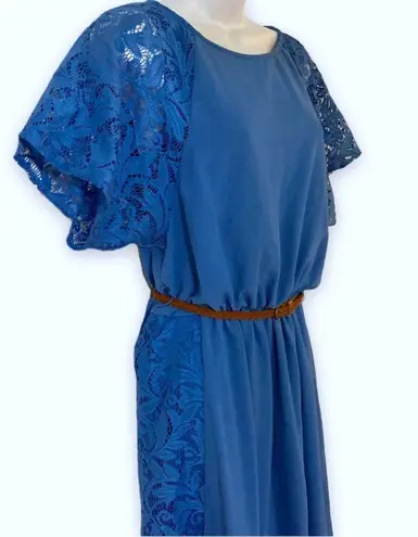 VTG Y2K ballerinacore Blue lace AGB DRESS with belt 10