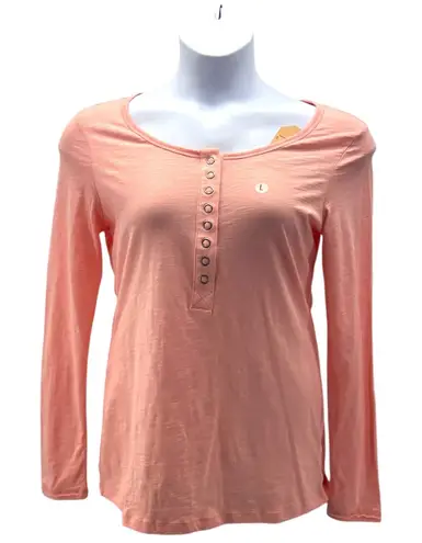 Route 66 Y2K Henley Top Pink Large