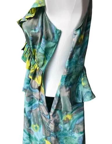 Tracy Reese NWT, Plenty Frock Evie Jade Garden Silk Dress Green Fairy Ar…