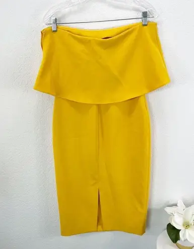 Likely Driggs Dress Goldenrod Yellow Strapless Revolve Cocktail Midi Size 8 NWT