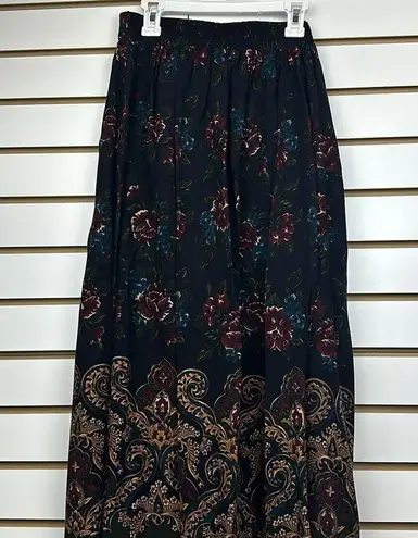 Vintage Black/Blue/Purple Flo Maxi Skirt