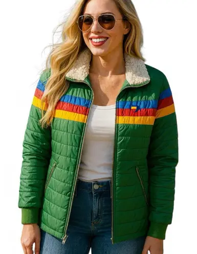 Aviator Nation 4 STRIPE JACKET - GARDEN GREEN unisex NWT