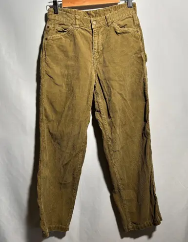 VTG Corduroy Carpenter Pants Brown Pockets Workwear Casual Womens S Y2K Academia Size 28