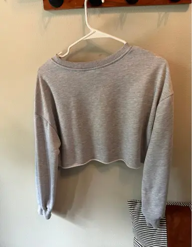 Pinches Get Stitches Cropped Sweater Sweatshirt XS Gray