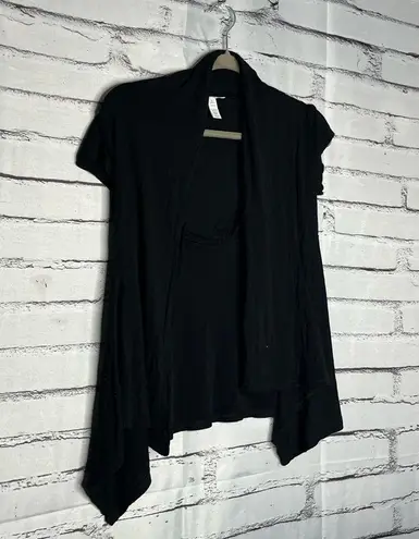Ambiance Apparel Black Open Front Cardigan S Lightweight Layering Casual minimal