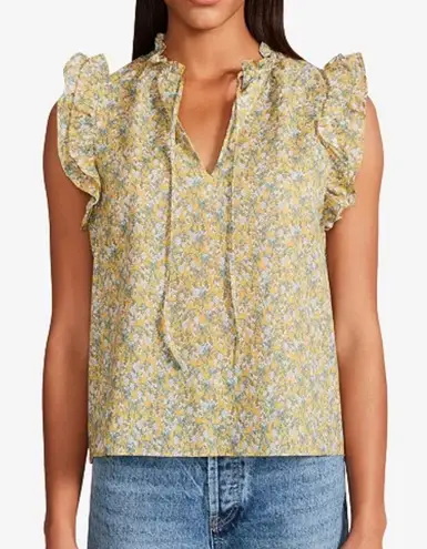 BB Dakota by Steve Madden Flutter and Flirt Short Sleeve Floral Top Size S Green