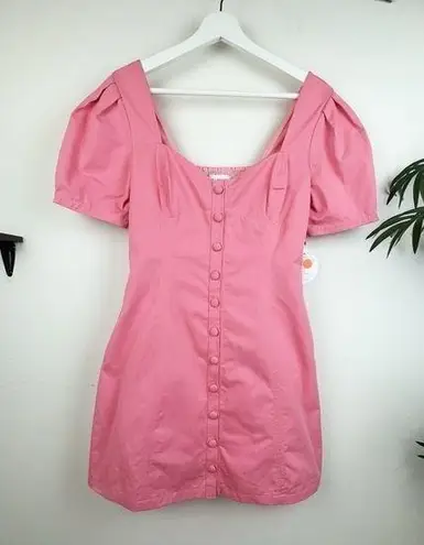 Lost + Wander Pink Garnet Lightweight Denim Mini Dress One Size