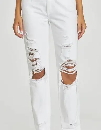 Pistola White Blizzard Presley High Rise Relaxed Roller Denim Jeans Size 26 NWOT