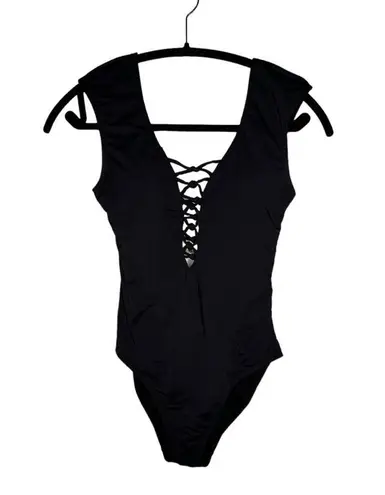 Bleu Rod Beattie Hole in One Cap Sleeve Lattice Mio In Black Size 4 NWT