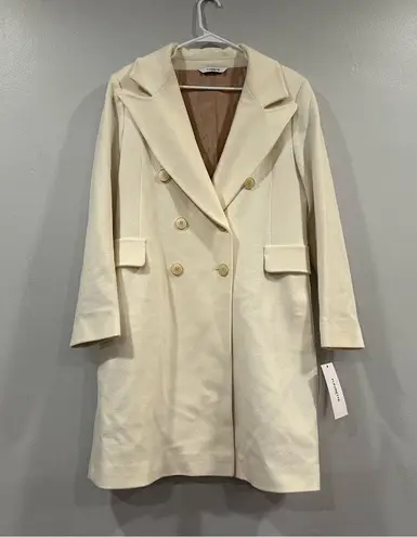 Fleurette Ari Double Breasted Wool Coat in Parchment 14