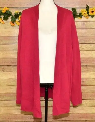 Eileen Fisher Textured Open Front Long Cardigan Sweater Size 2X Tencel Silk