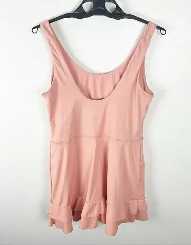 JoyLab Peach Ruffle Trim Tennis Dress, Size Large