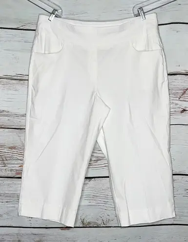 Ruby Rd. Woman NWT Size 20W White Slimming Contour Waistband Pull On Capri Pants