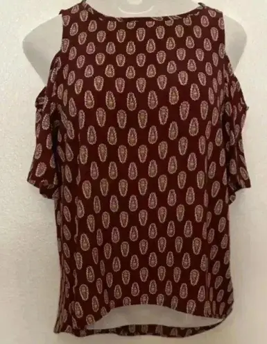 Tea N Rose 💥 Burgundy Paisley Top M