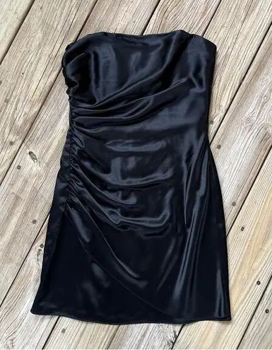 ABS Allen Schwartz ABS Evening Allen Schwartz Vintage Black Satin Strapless Mini Dress Size 6.