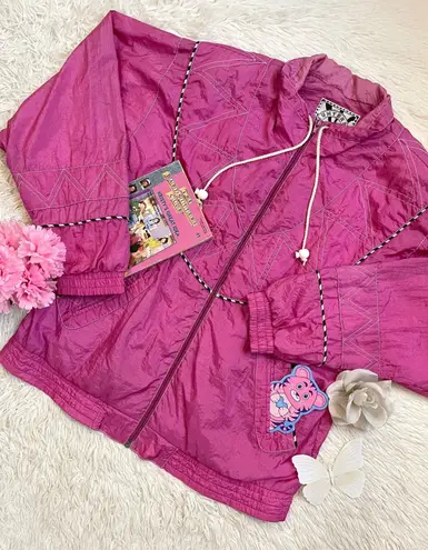 Sunterra Vintage 80s windbreaker pink zip up jacket