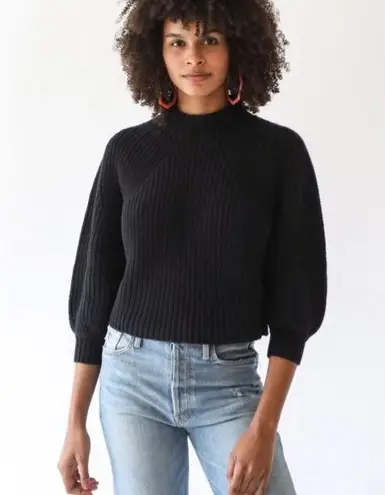 Apiece Apart cotton and cashmere merel funnel neck sweater in black NWT
