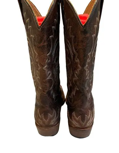 Stetson Embroidered Western Snip Toe All Leather Boots