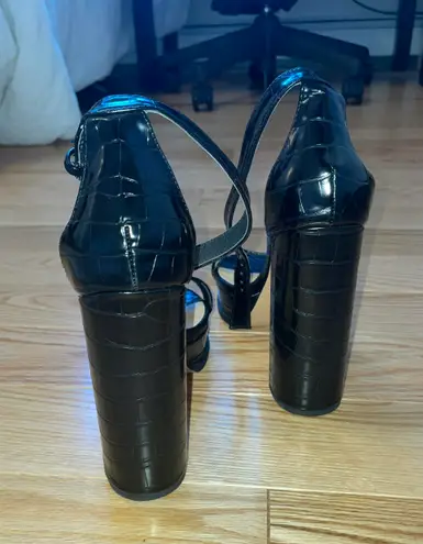 public desire Black Croc Heels