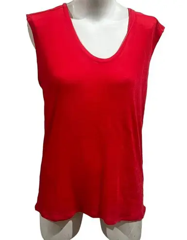 IRO Women's Bright Red Sleeveless V-Neck Tank Top Size M