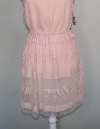 Maison Jules NWT Cote D'azure Bellini Pink A-Line Ruffle Dress - Size Small