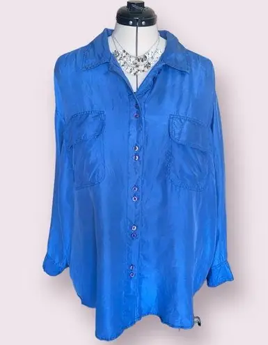 Erika  Vintage Long Sleeve Button Down Silk Blouse