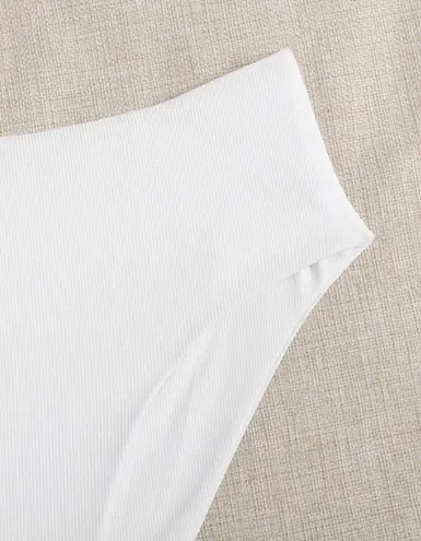 SheIn White Ribbed Bikini
