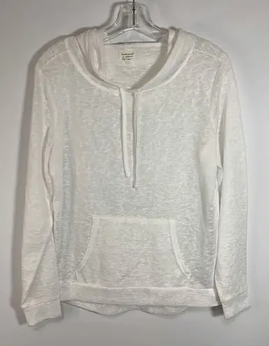 Weatherproof Vintage Women's Hooded White See Through Jacket Long Sleeve Small