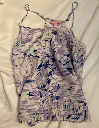 Lilly Pulitzer Lily Pulitzer Purple And White Tank Top