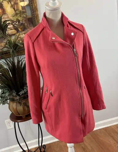 INC International Concepts Women's Coat Small Hot Pink Lined Full Zipper Pocket