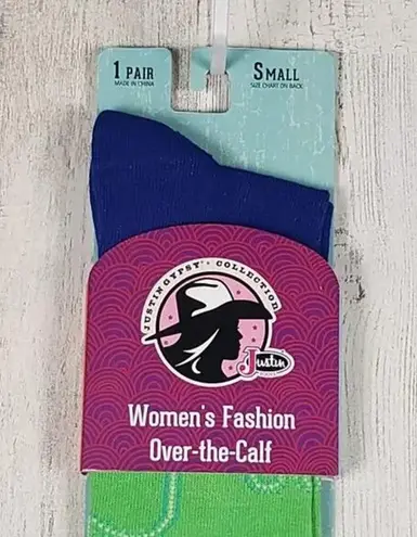 Justin Boots NWT Fashion Cushioned Sole Over The Calf Socks Women's Size Small