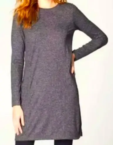 J. Jill Size XL Fit Marled Shirttail Dress Gray/Black Heather Gray