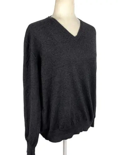 Valentino Jeans Wool Blend V Neck Grandpa Pullover Sweater IT Size 56 Gray