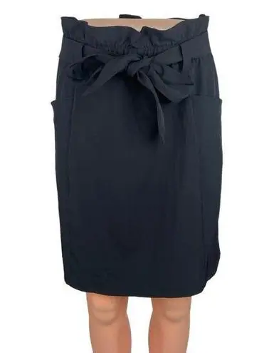 Mondetta Black Belted High Waisted Pockets Paperbag Pencil Mini Skirt Size M