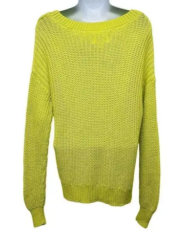 PINK - Victoria's Secret  Heritage V-Neck Oversized Long Sleeve Neon Knit Sweater