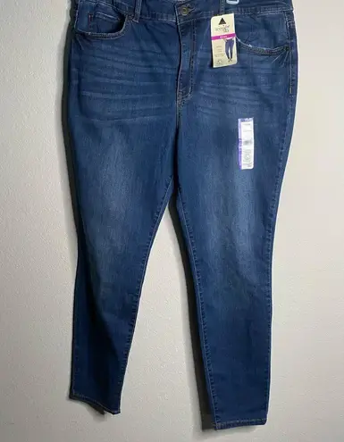 Terra & Sky Women’s Plus Size Skinny Jeans Denim Medium Wash Size 16W Tummy Control