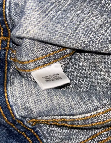 MOSSIMO denim jean jacket small distressed