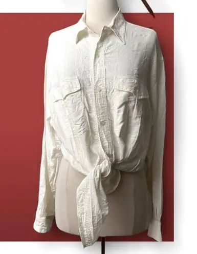 Guess by Marciano Vintage Guess Oversized Y2K Button Down White Casual Shirt Small