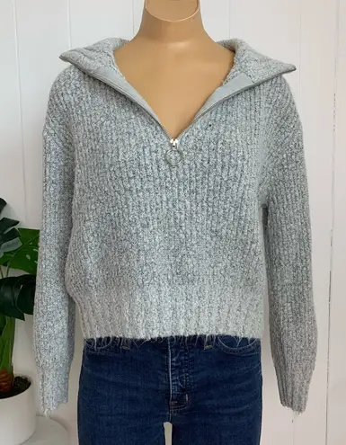 Love by Design Cozy Gray Quarter Zip Soft sweater Size Large