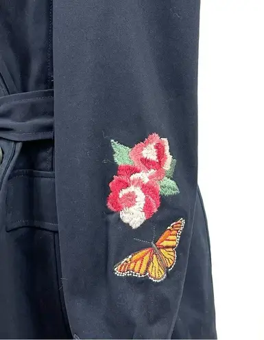 THIRD LAYER Floral Embroidered Trench Coat Size M Size M