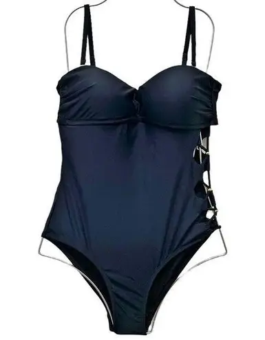NWT SeaFancy One Piece Black Swimsuit With Side Cutouts Women’s Size Medium NEW
