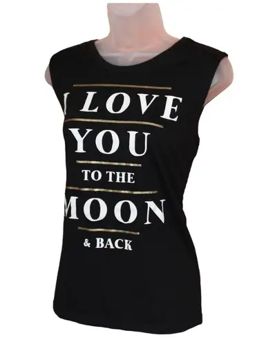 Fifth Sun I love you to the moon and back  shredded back sleeveless tee size L