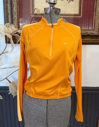 Pearl Izumi Orange Color Block Quarter Zip Long-Sleeve Cycling Shirt ~ Size M 💛🍄