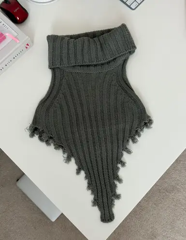 Dark Grey Knit Top Gray Size M