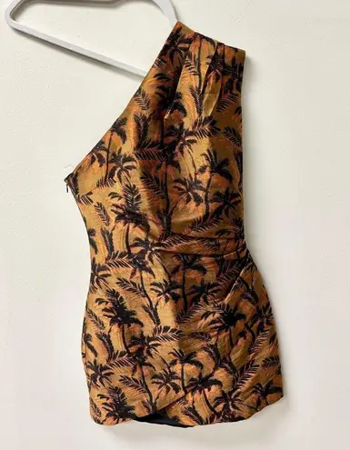 Bec & Bridge Far Out Asymmetric One Shoulder Mini Dress Red Palm Women's US 2