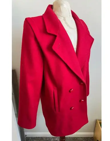 International Scene Vintage Pure Wool Cherry Red Coat Size 7/8