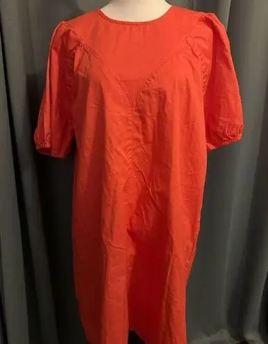 Millennium short sleeve coral dress with shirt sleeves and elastic on the end Orange Size XL