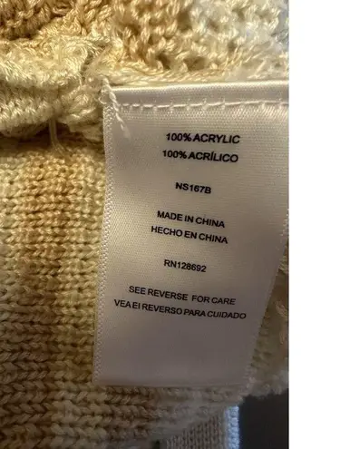 Madden NYC Crochet Knit Tank Top Size Medium Granny Square Retro 70s Boho Beiges