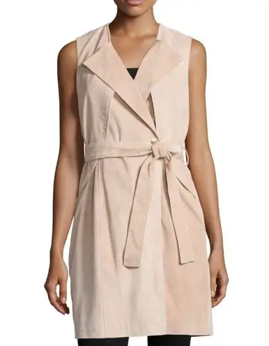 Neiman Marcus Belted Suede Trench Vest