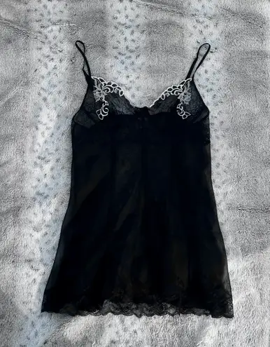 Tripp NYC Sheer Black Lace Babydoll Slip Dress